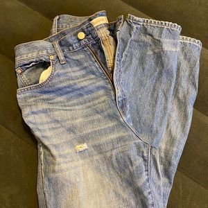 Madewell rigid high waist skinny jeans.